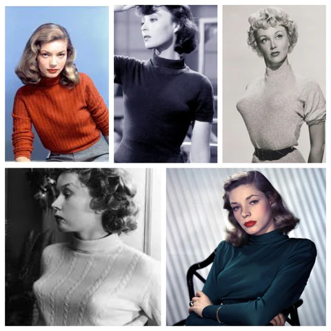 1940s Fitted Turtleneck Sweaters
