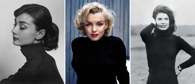 Audrey Hepburn Black Turtleneck Jumper
