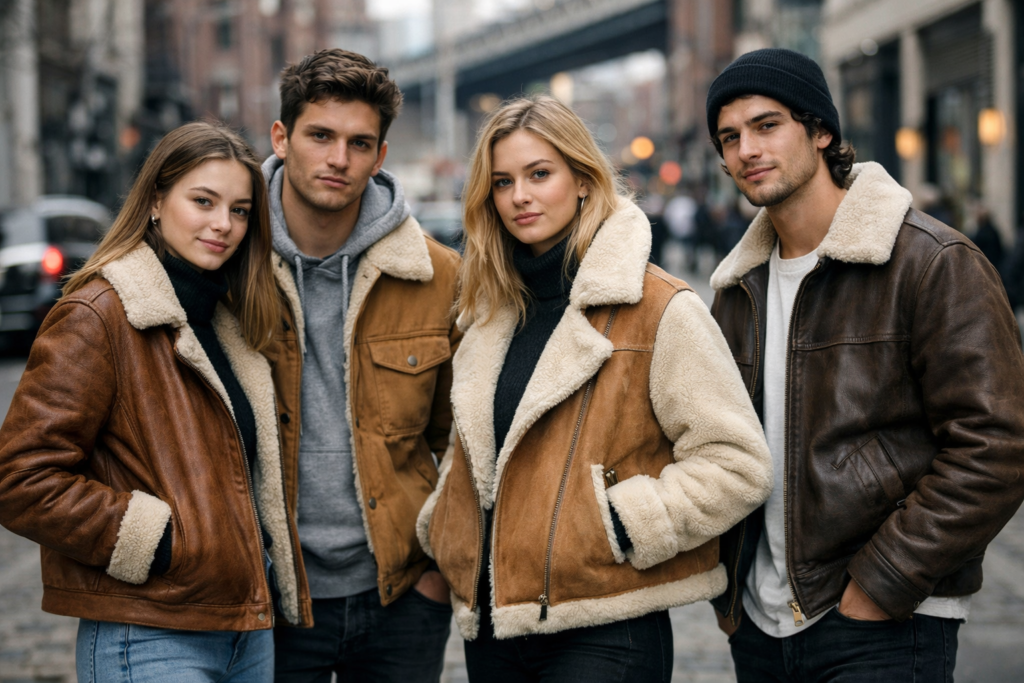 Traditional Colors Shearling Jackets