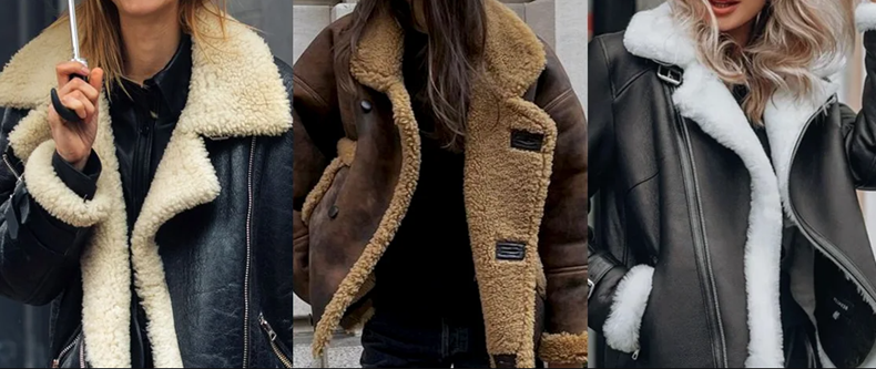 Oversized shearling jackets