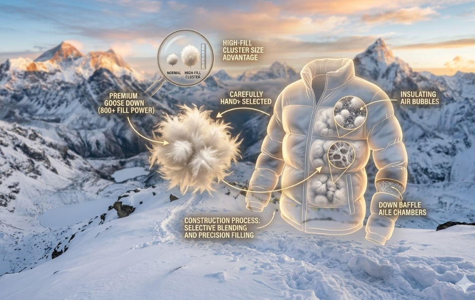 “High-Fill” Down in Puffers