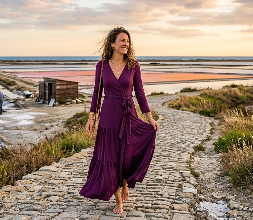 Jersey Wrap Maxi Dress