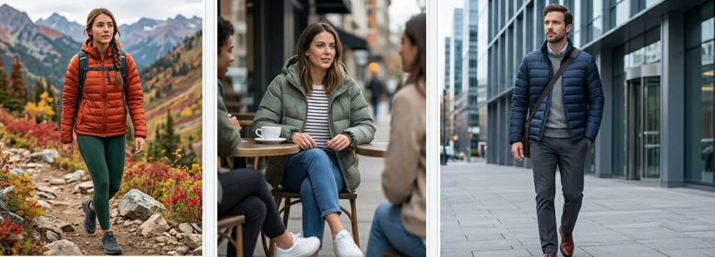 Style a Lightweight Puffer Jacket