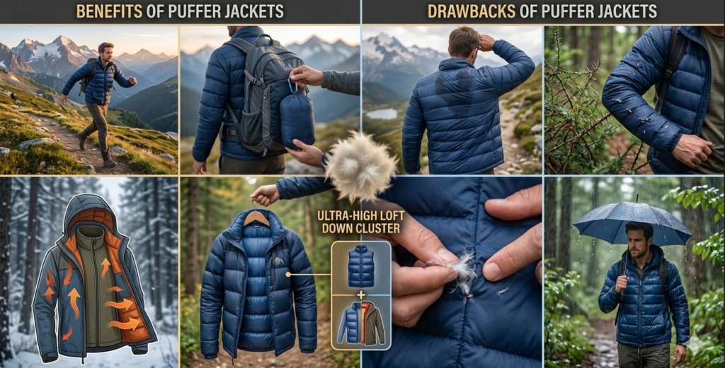 Benefits & Drawbacks Of Puffer Jackets While Hiking