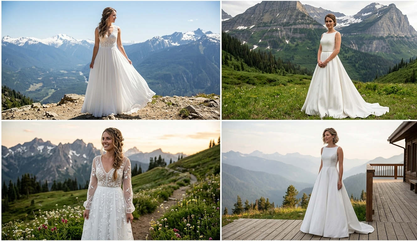 A-Line Dresses for Mountain Weddings
