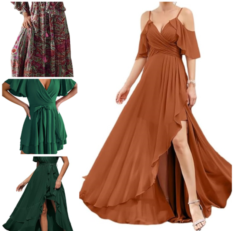 Ruffled Wrap Maxi Dresses