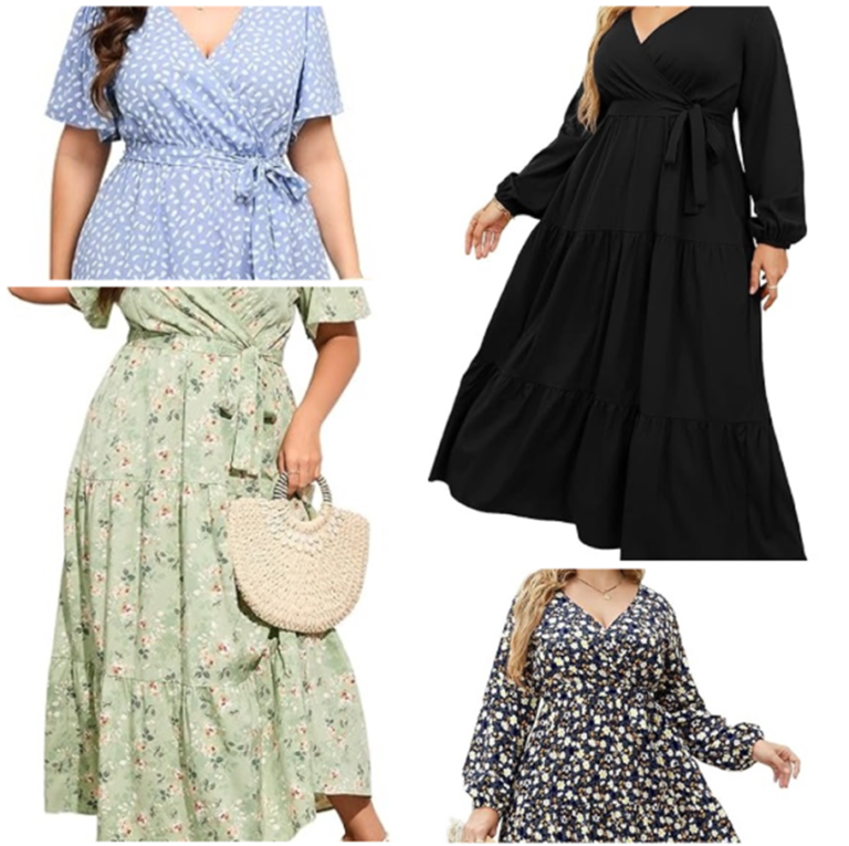 Plus-Size Wrap Maxi Dresses