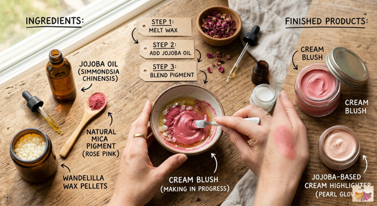 Jojoba Oil to Create Cream, Blush or Highlighter