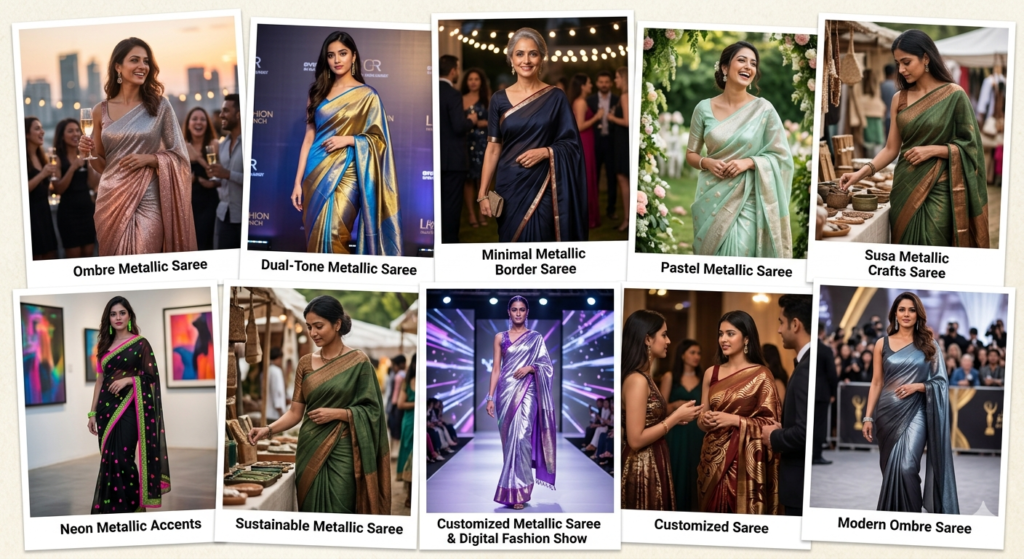 Latest Trends in Metallic Sarees