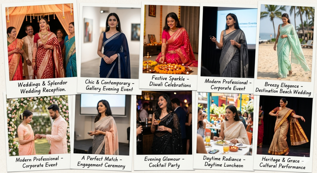 Occasions to Wear Metallic-Accent Sarees