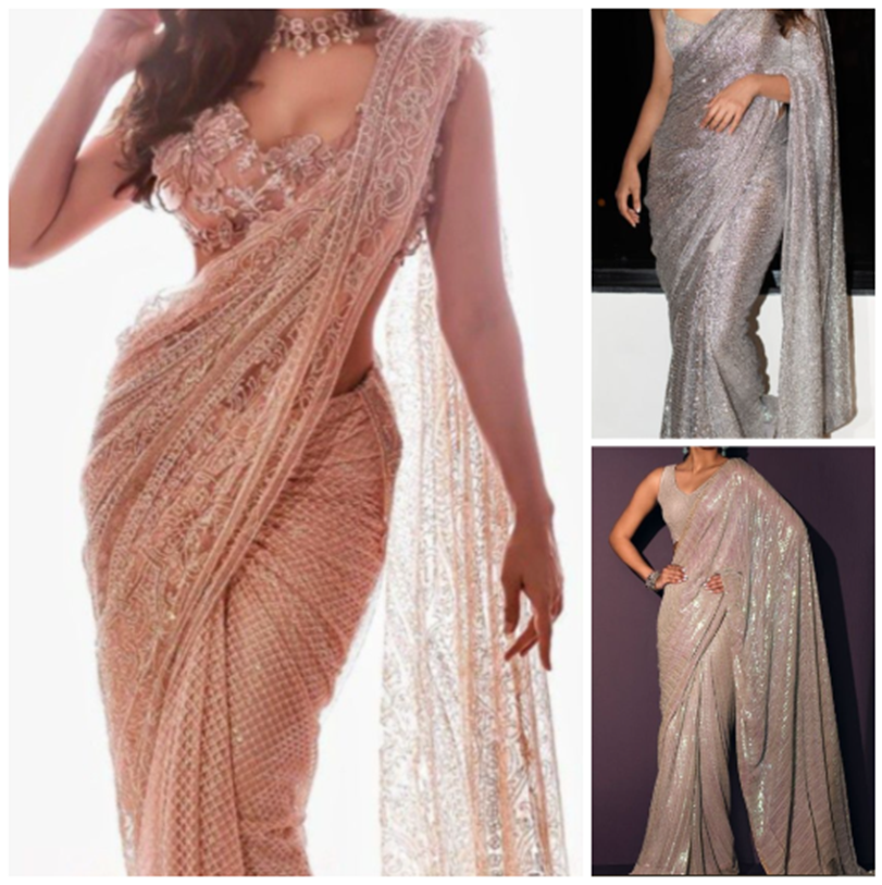 metallic sarees