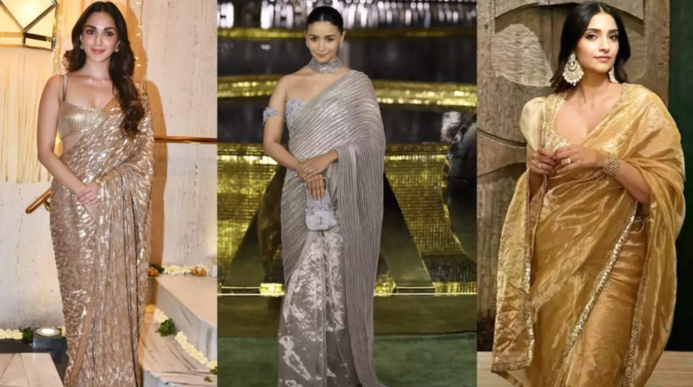 metallic sarees