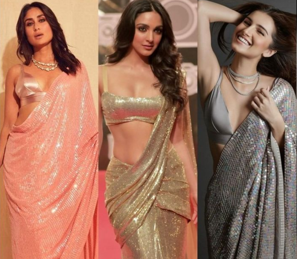 metallic sarees
