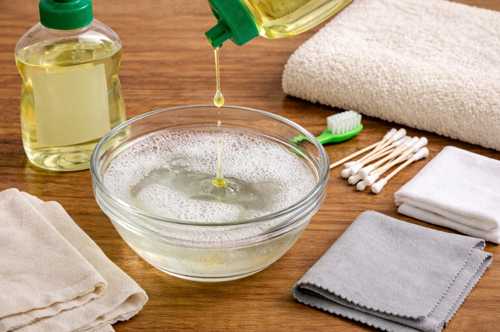 Prepare a Gentle Cleaning Solution to Clean Gold Jewelry