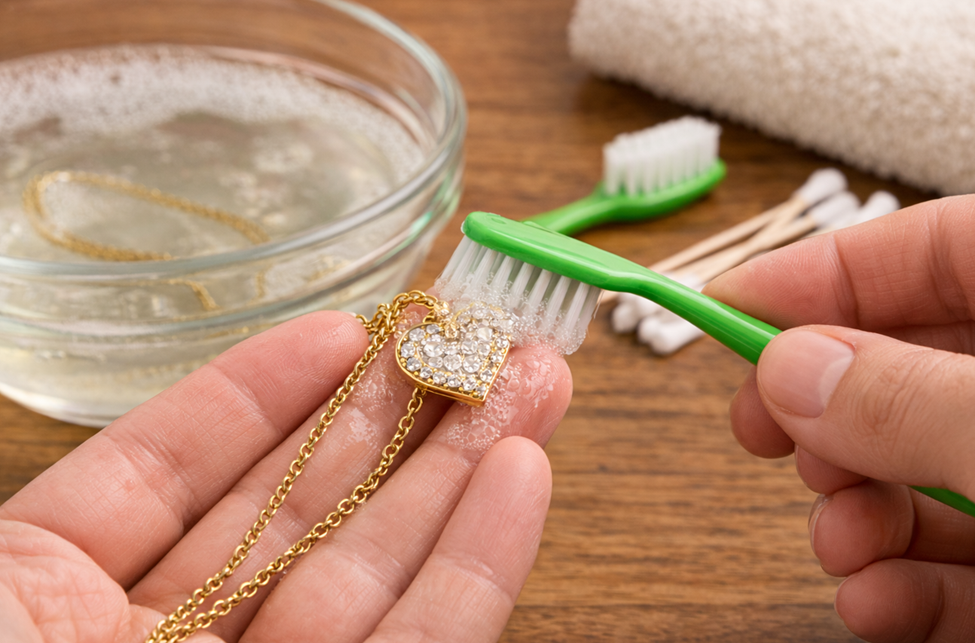 Gently Brush Away Dirt from Jewelry