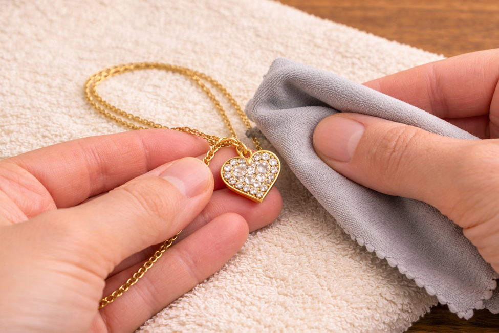 Dry the Gold Jewelry With Soft Towel