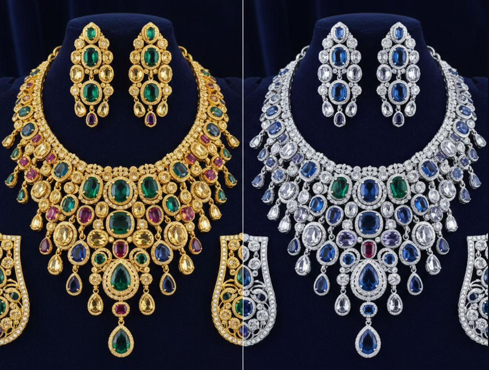 Stones in Yellow and White Gold