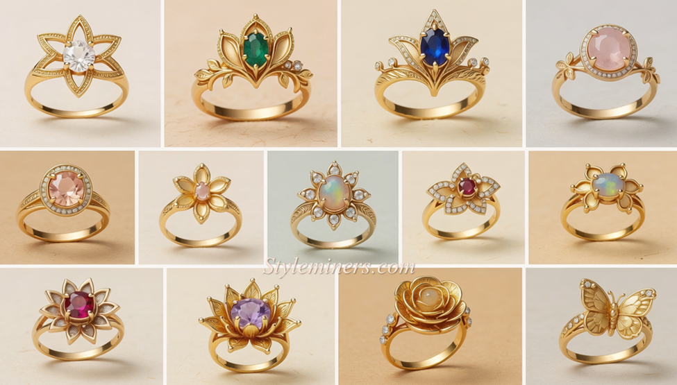 Vintage Floral Gold Ring designs for Romantics