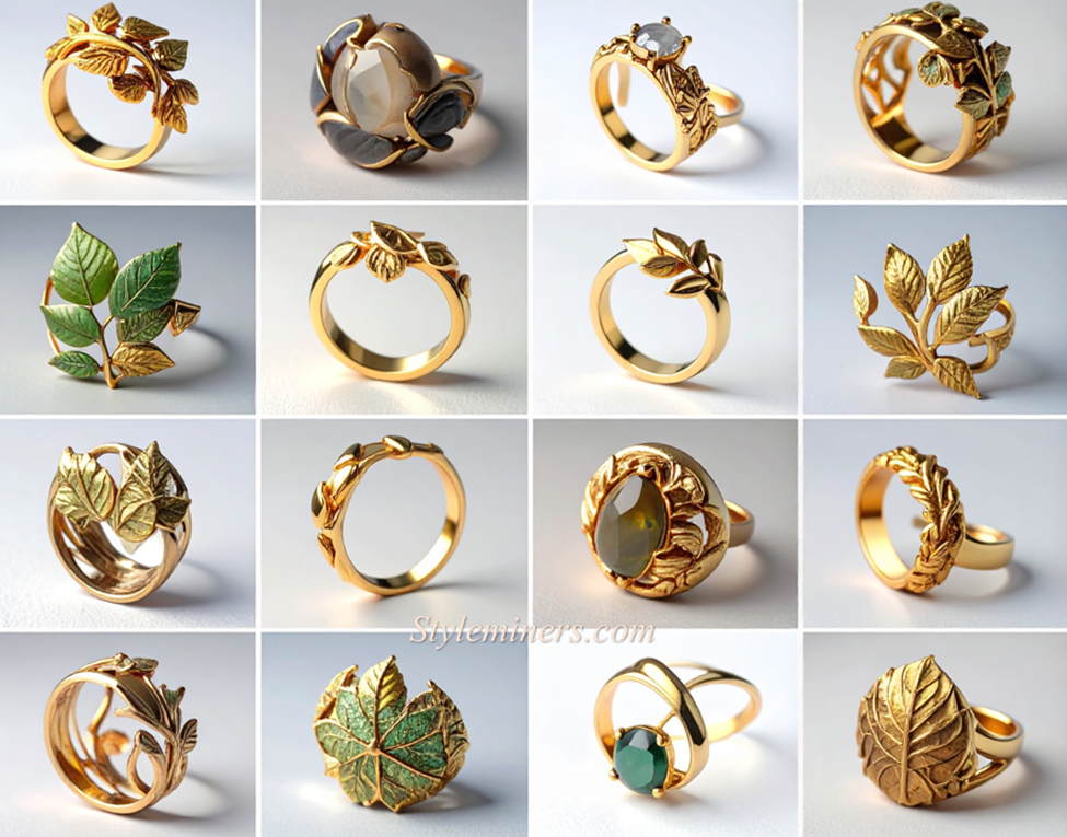 Nature‑Inspired Leaf and Vine Gold Ring Designs