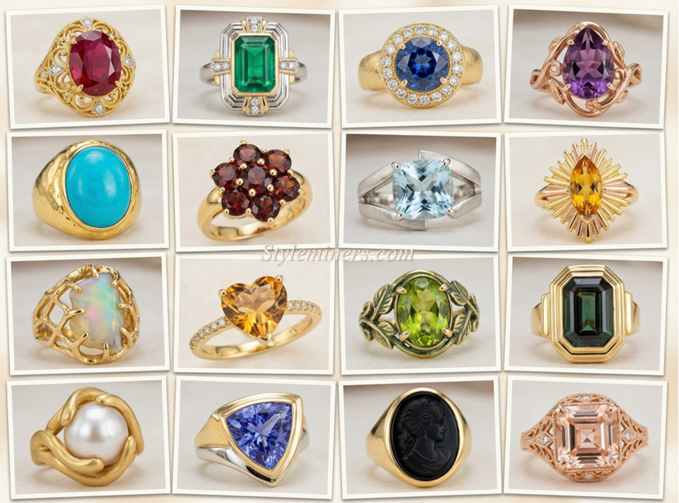 Bold Cocktail Statement Gold Ring Designs