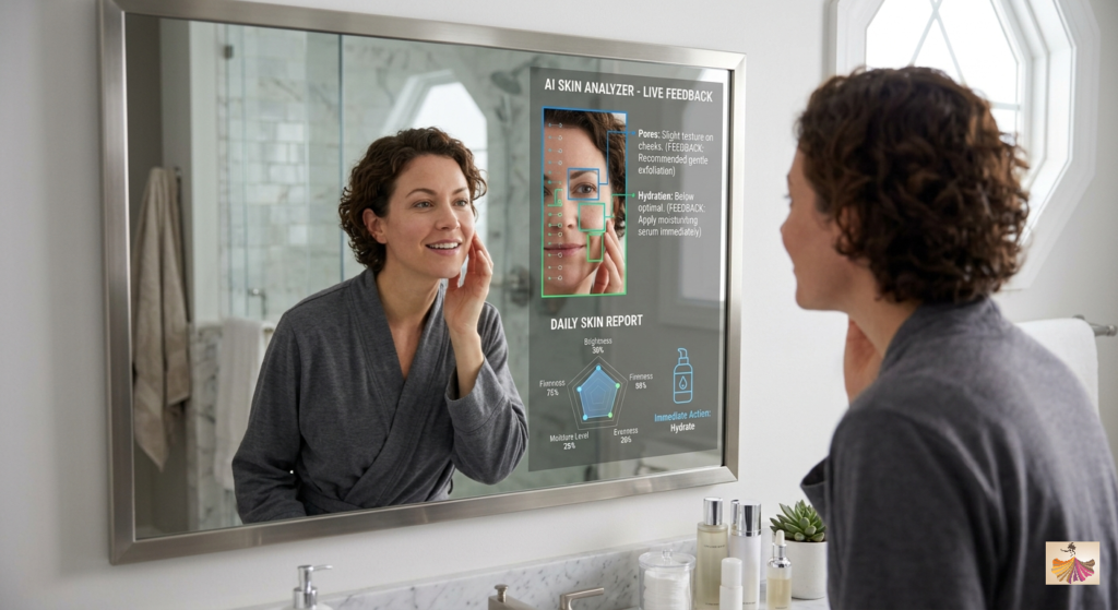AI Skin Analyzer Mirrors provide real-time feedback