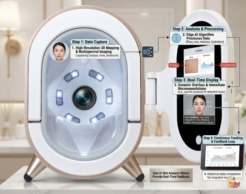 AI Skin Analyzer Mirrors provide real time feedback