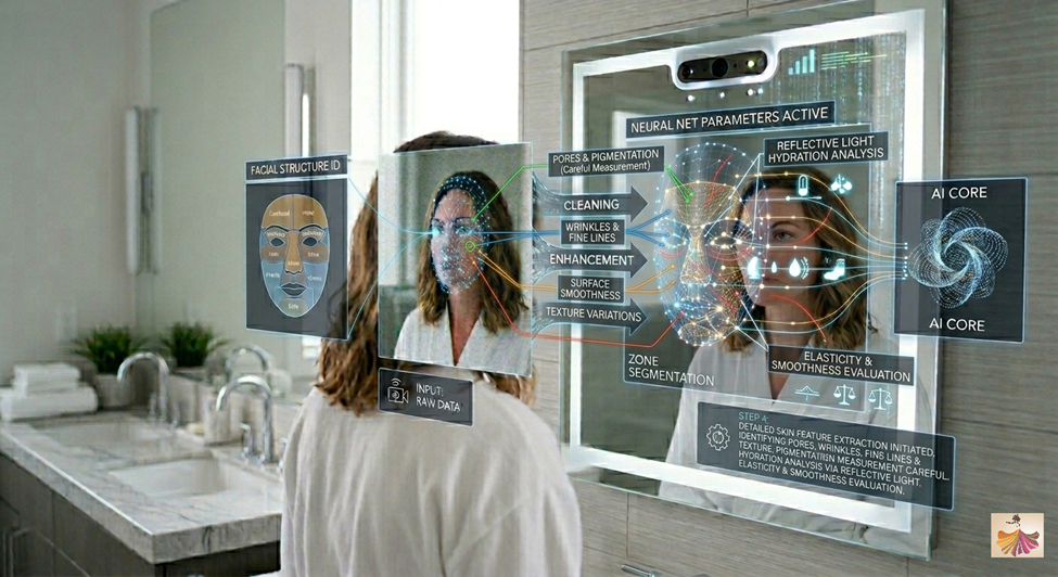 4th Step of AI Skin Analyzer Mirror Working: Skin Feature Extraction