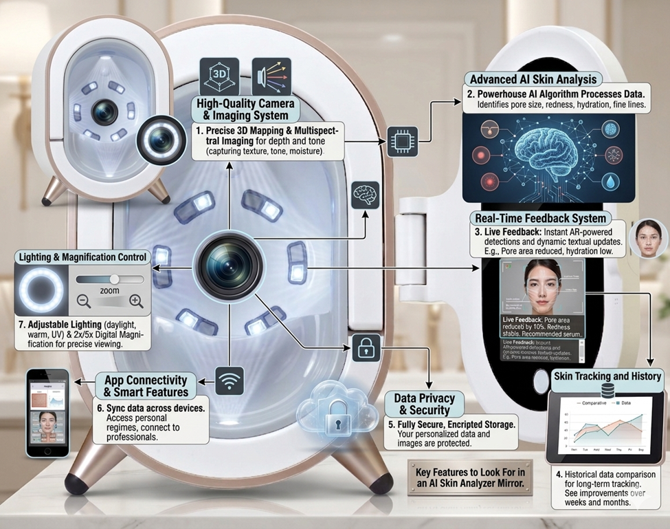 Features to Look in an AI Skin Analyzer Mirror 