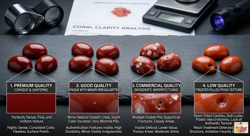 Clarity of Coral Gemstone