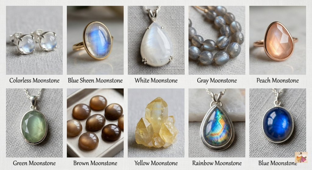 Colors of Moonstone Gemstone