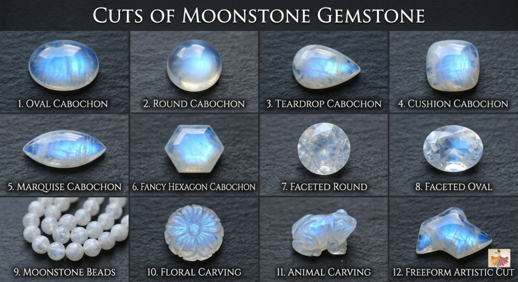 Cuts of Moonstone Gemstone