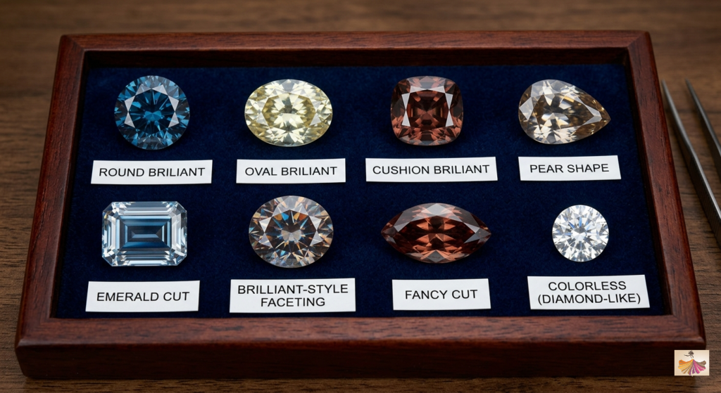 Different Cuts of Zircon Gemstone