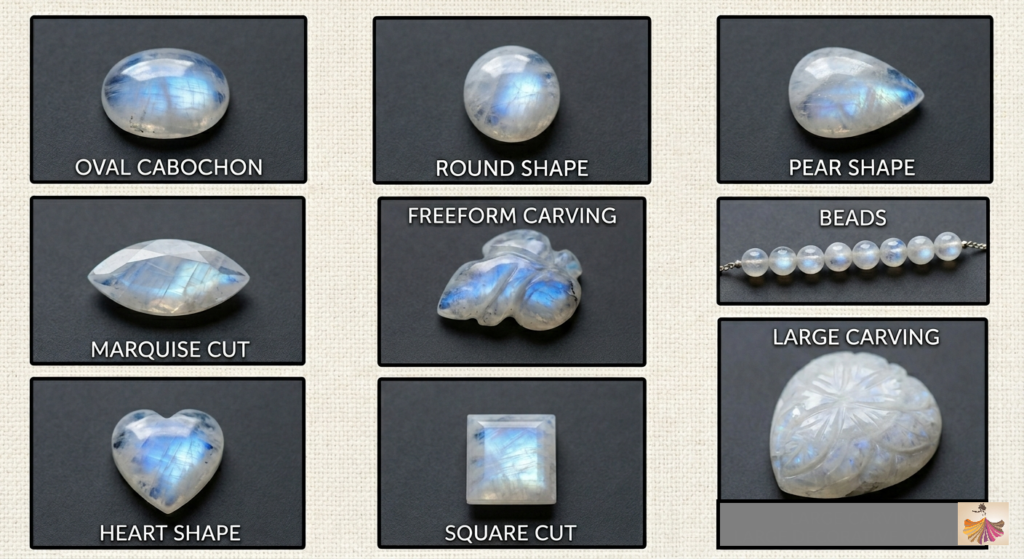 Shapes of Moonstone Gemstone