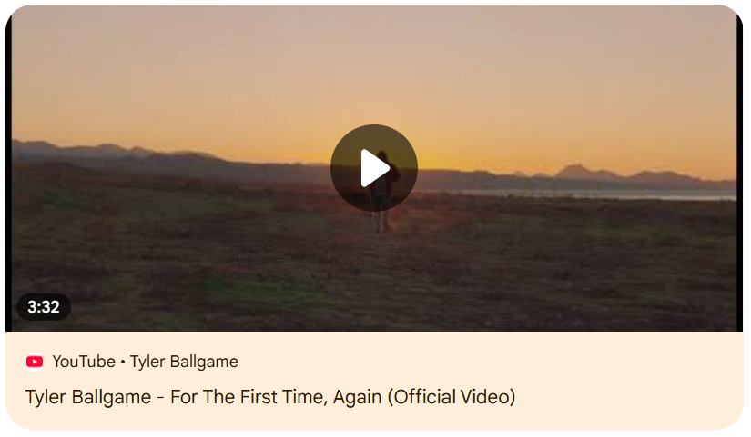 Tyler Ballgame - For The First Time, Again