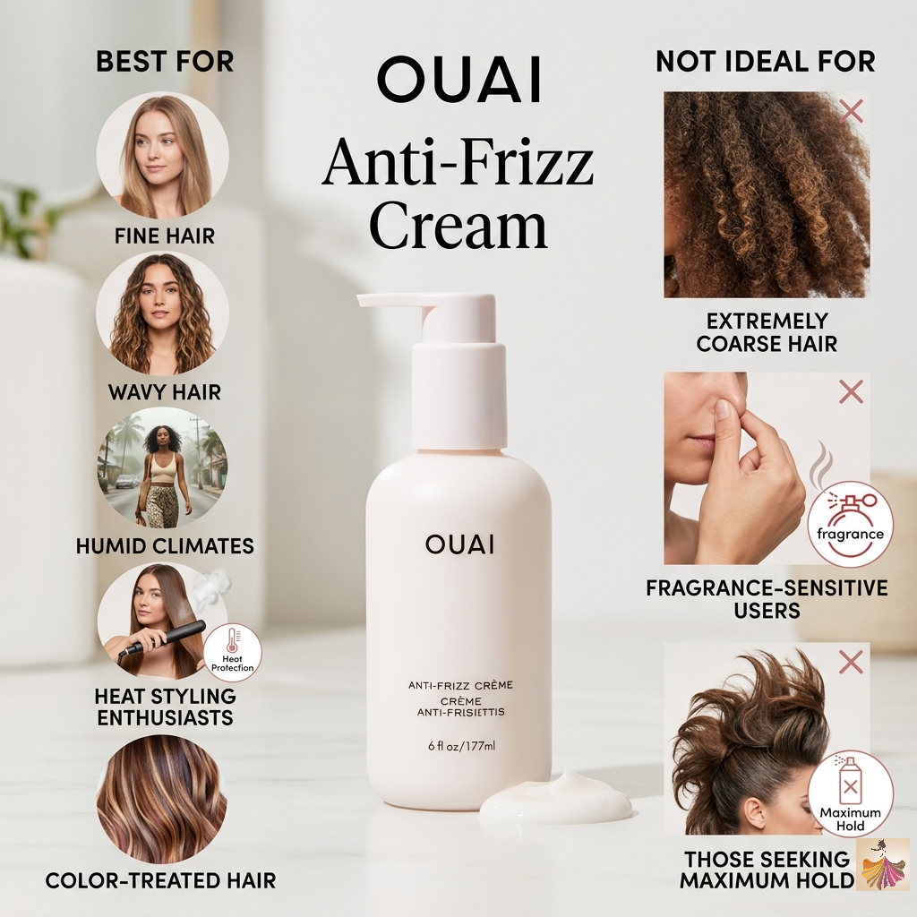 Anti-Frizz Hair Crème by OUAI Best For & Not Ideal For