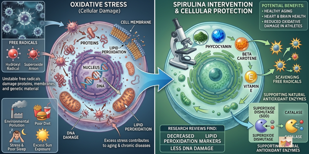 Spirulina Reduce Oxidative Stress