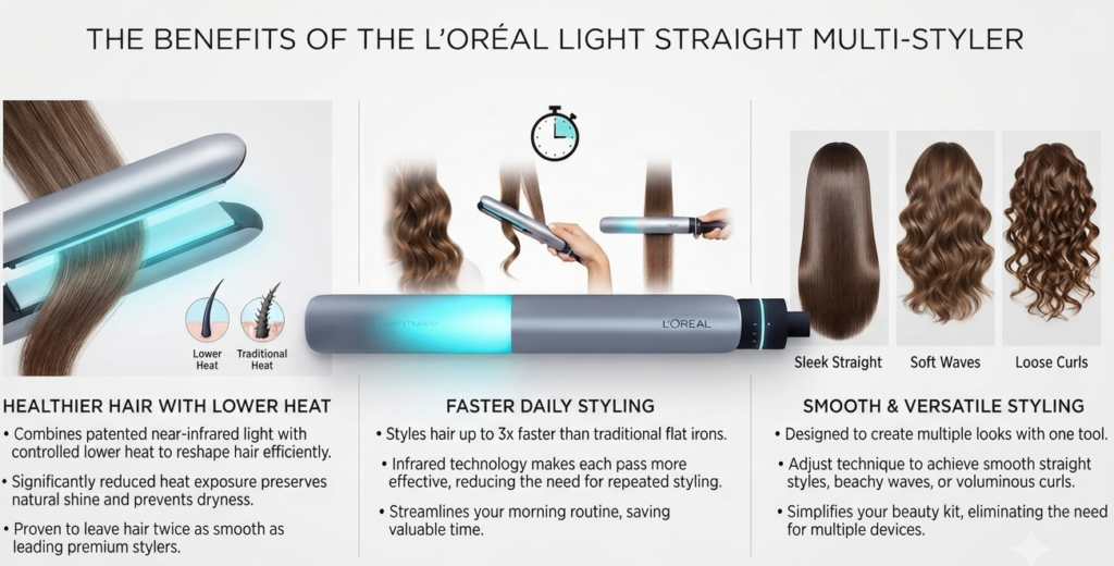 Benefits of L'Oréal Light Straight Multi-Styler