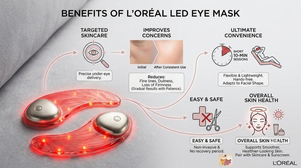 Benefits of L'Oréal LED Eye Mask