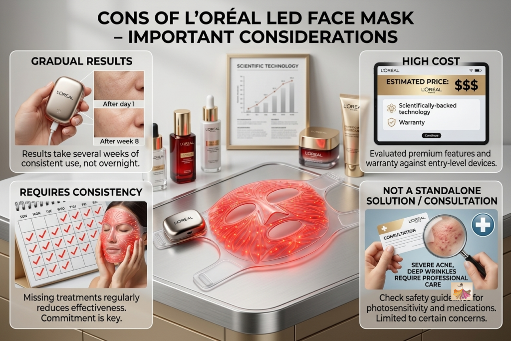 Cons of L'Oréal LED Face Mask